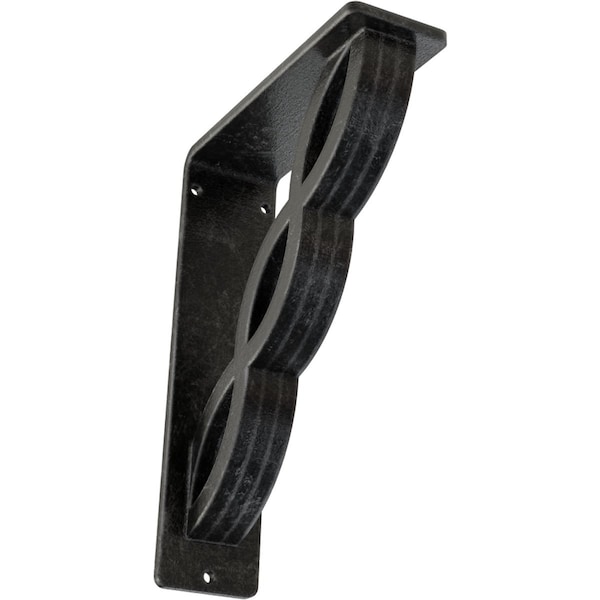 Ekena Millwork Loera Wrought Iron Bracket, (Triple center brace), Antiqued Silver 2"W x 5 1/2"D x 8"H BKTM02X05X08TLOASV - main